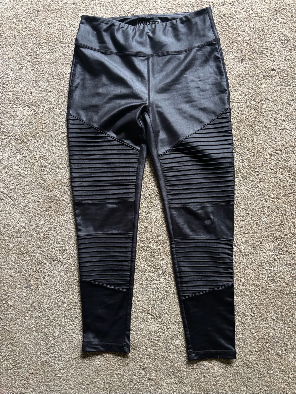 Black Moto-Detail Leggings - Black